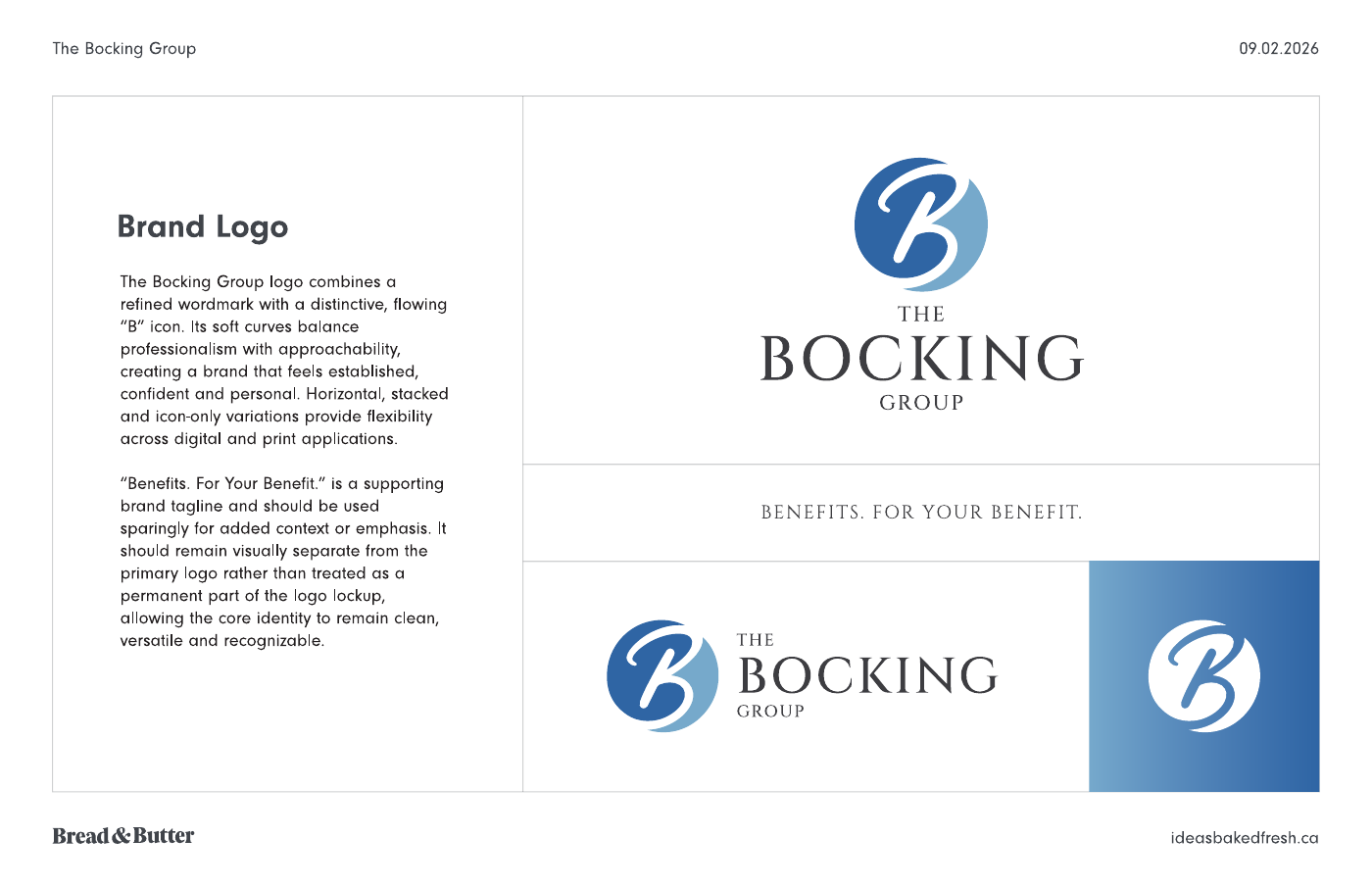 The Bocking Group logo, symbol and identity variations