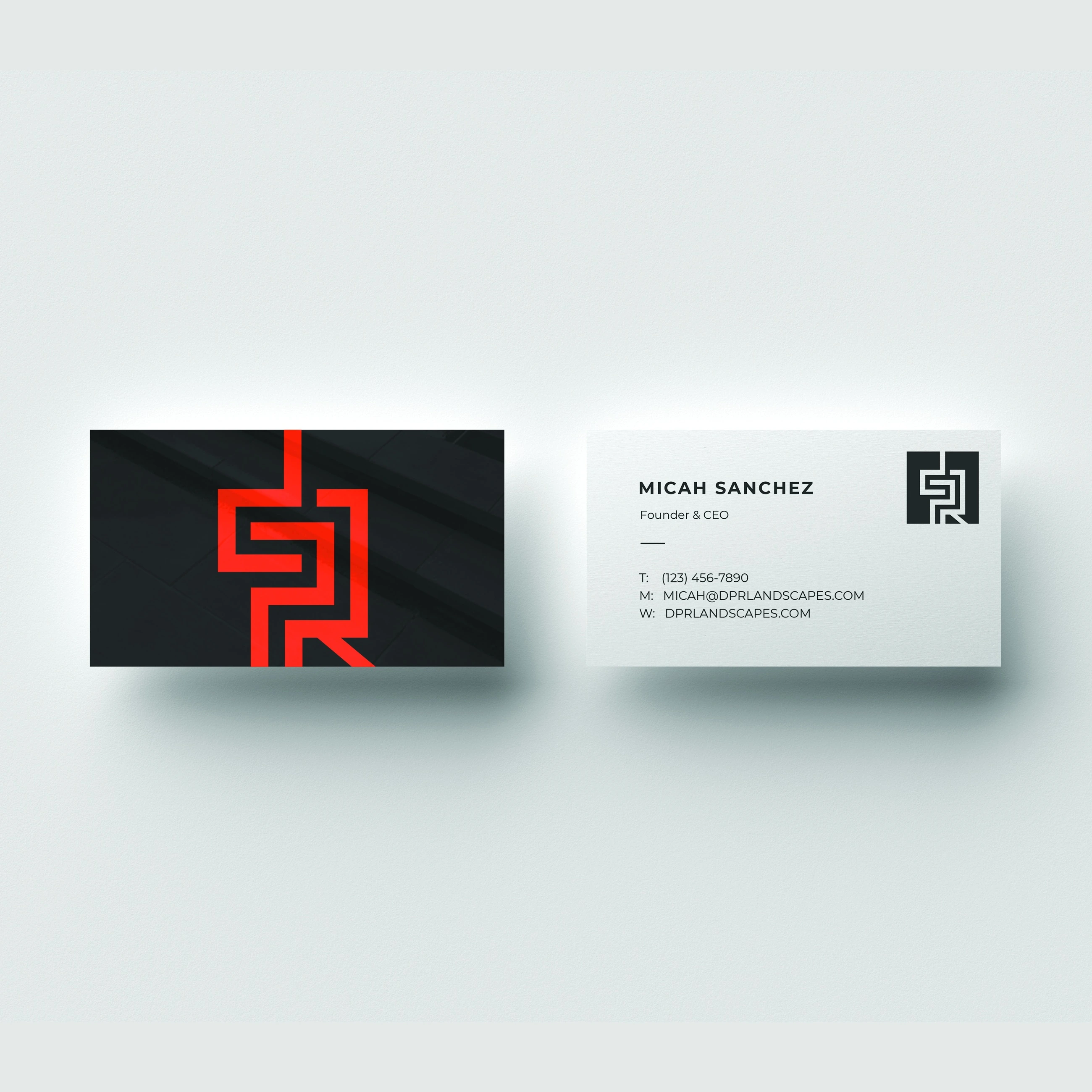 DPR Landscapes branded business cards