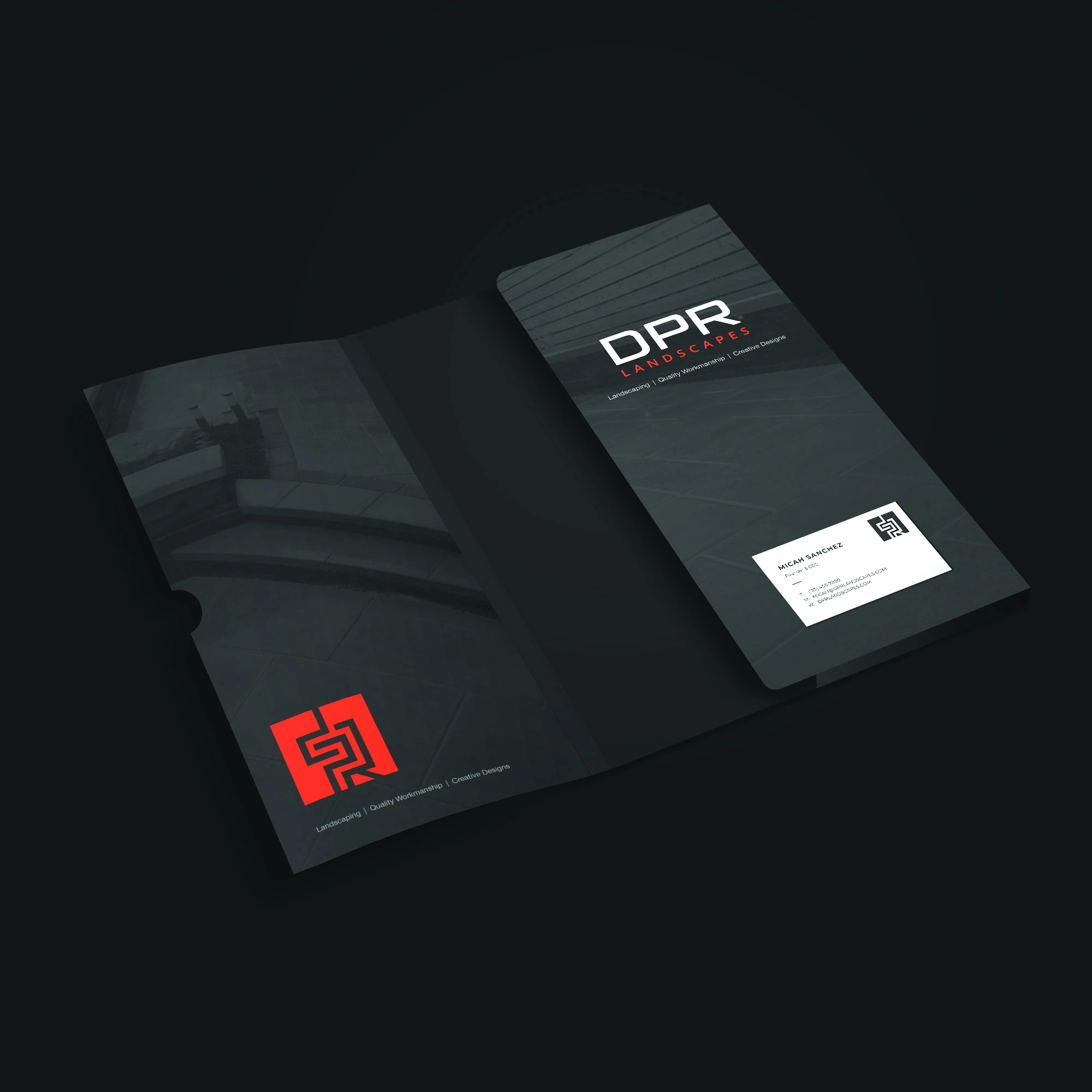DPR Landscapes original brochure and presentation folder mockup