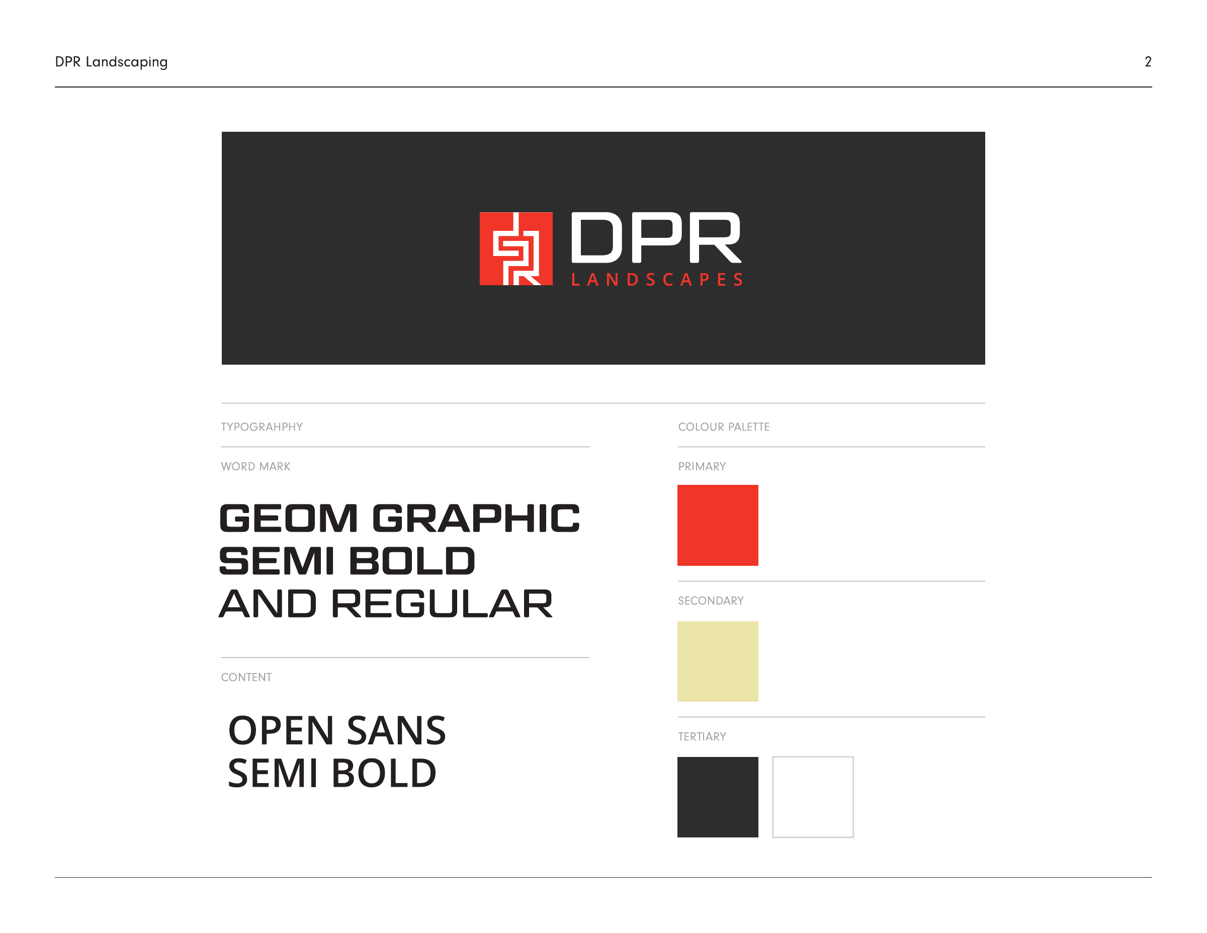 DPR Landscapes typography and colour guidelines