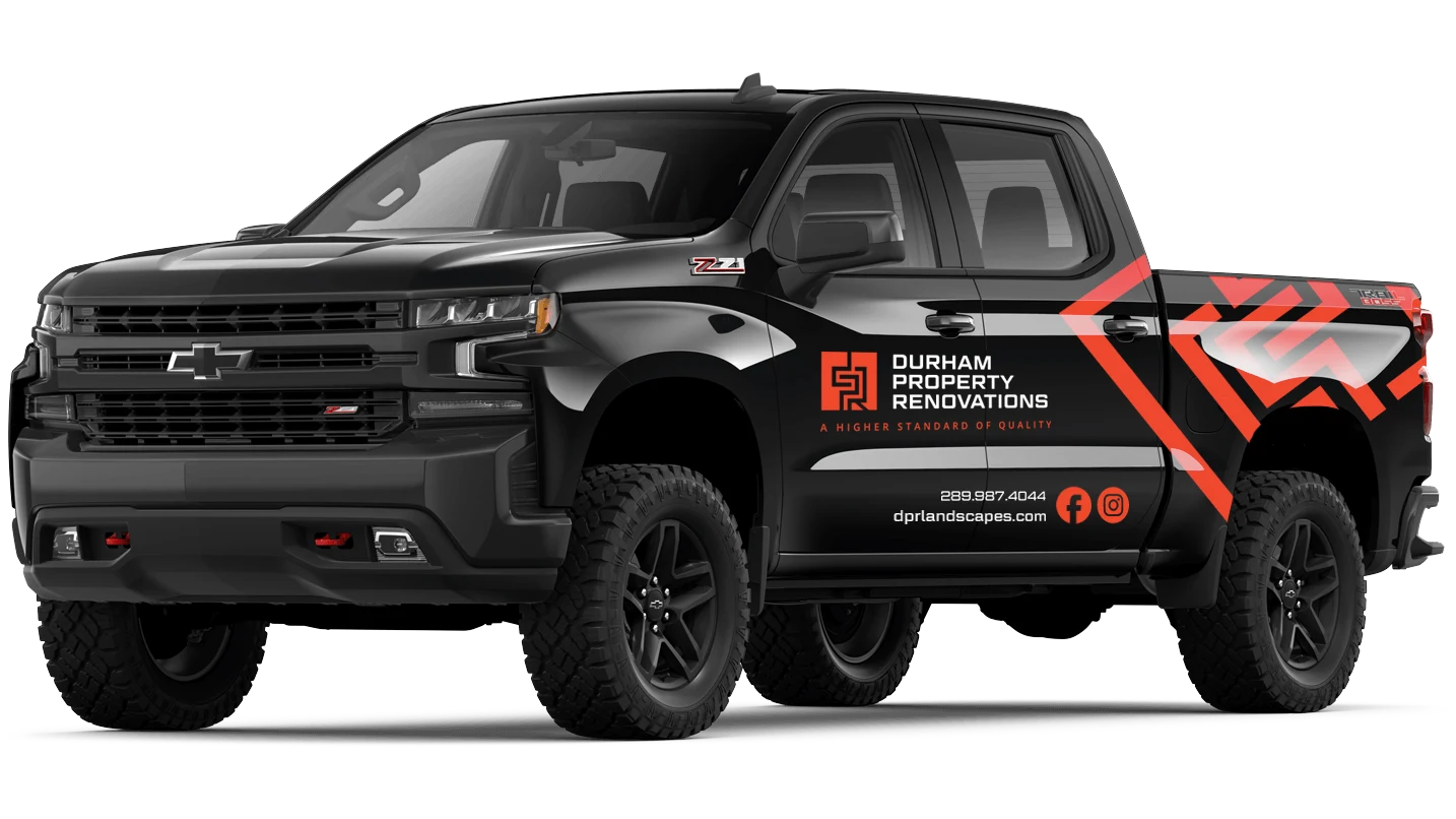 DPR branded Silverado truck wrap from the original Photoshop mockup