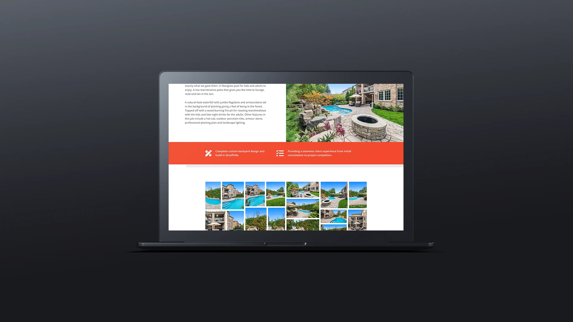 DPR Landscapes project gallery displayed on a MacBook