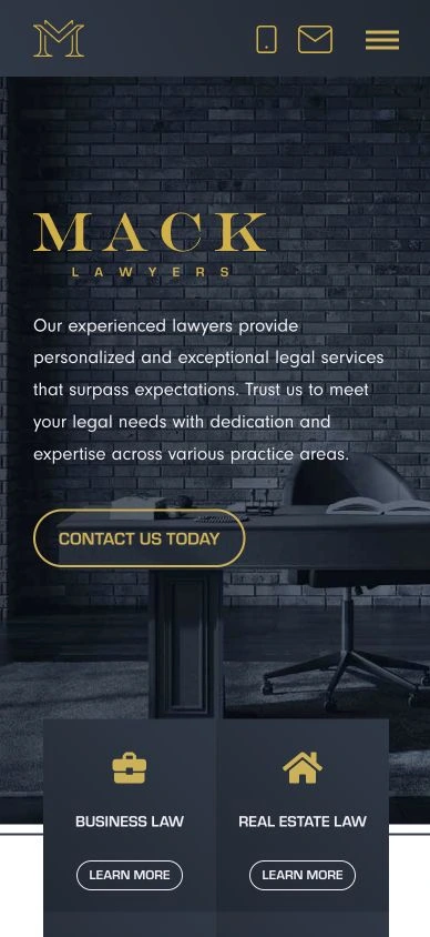 Mack Lawyers website on a mobile phone