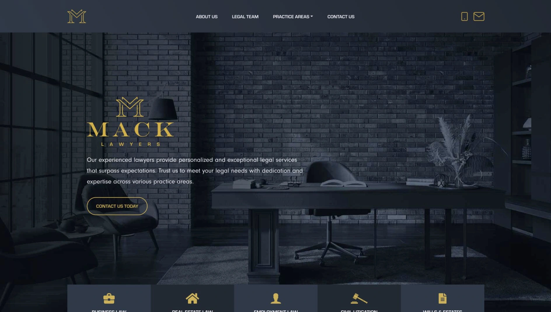 Mack Lawyers website on desktop