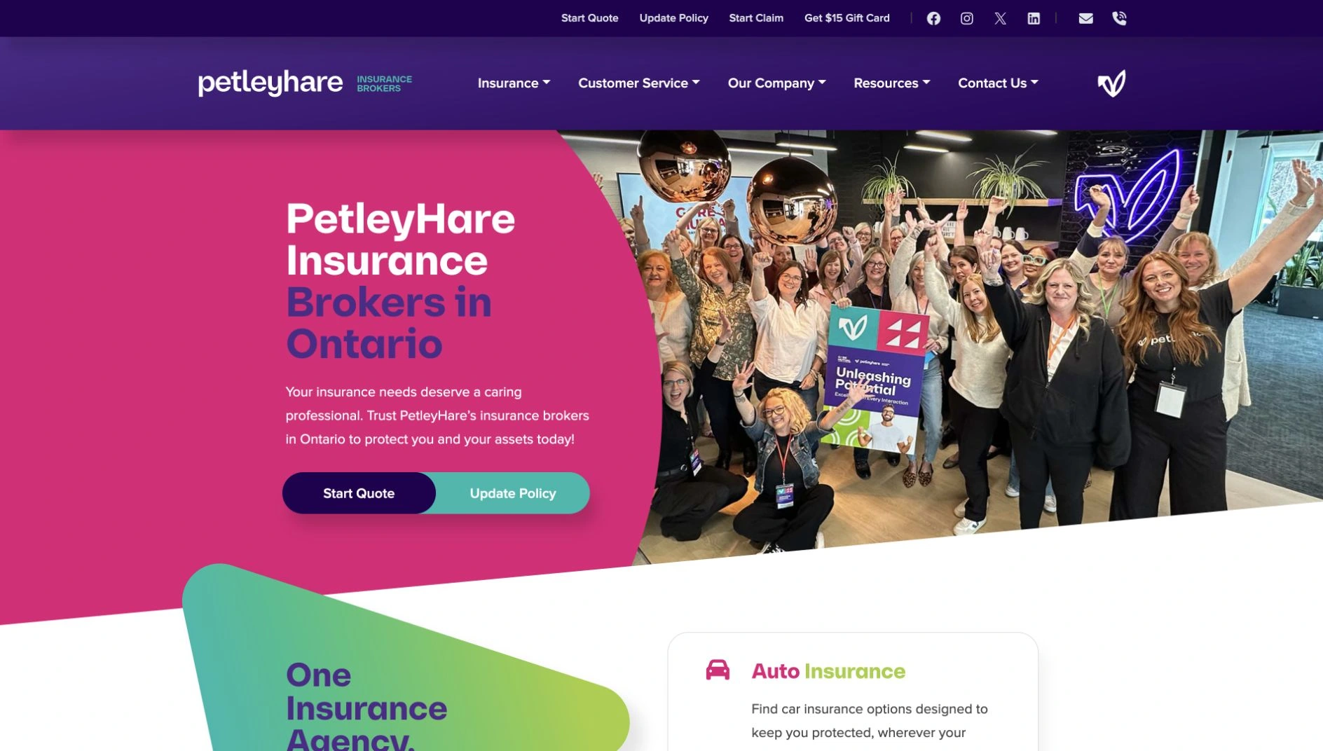 PetleyHare website on desktop